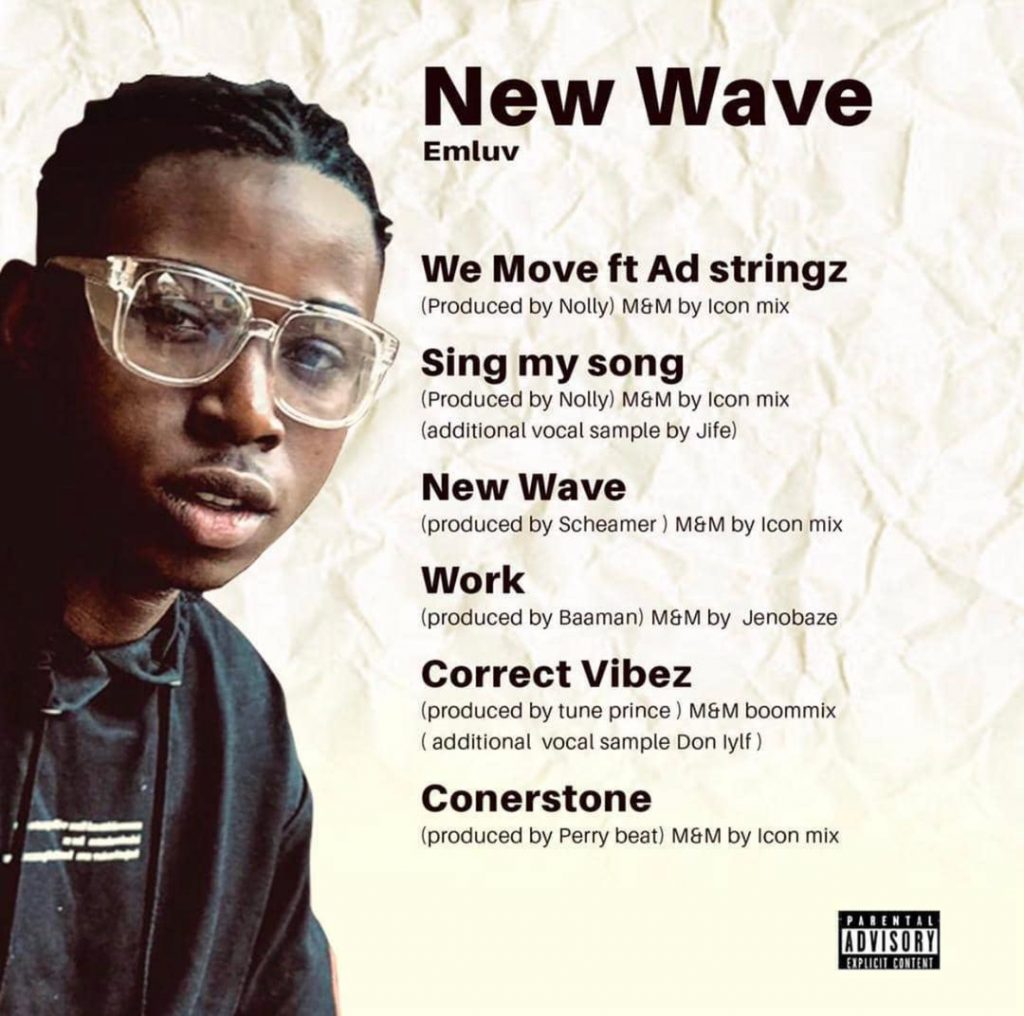 Emluv's 'New Wave' track listing and credits.