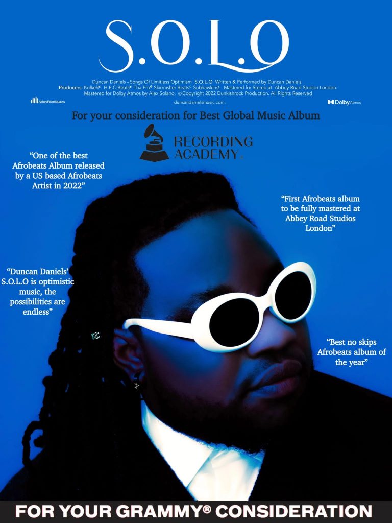 S.O.L.O Grammy consideration flier.