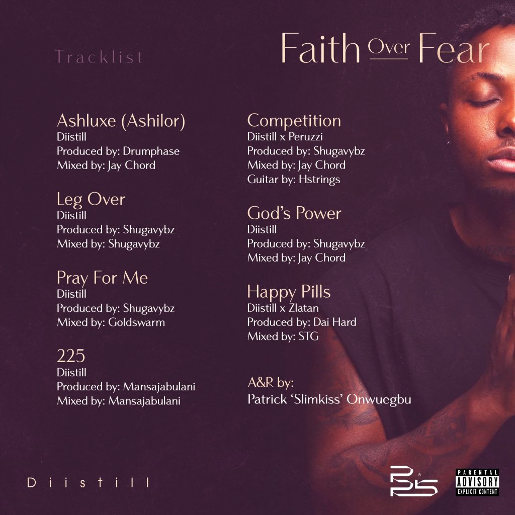 Diistill's Faith Over Fear tracks list.