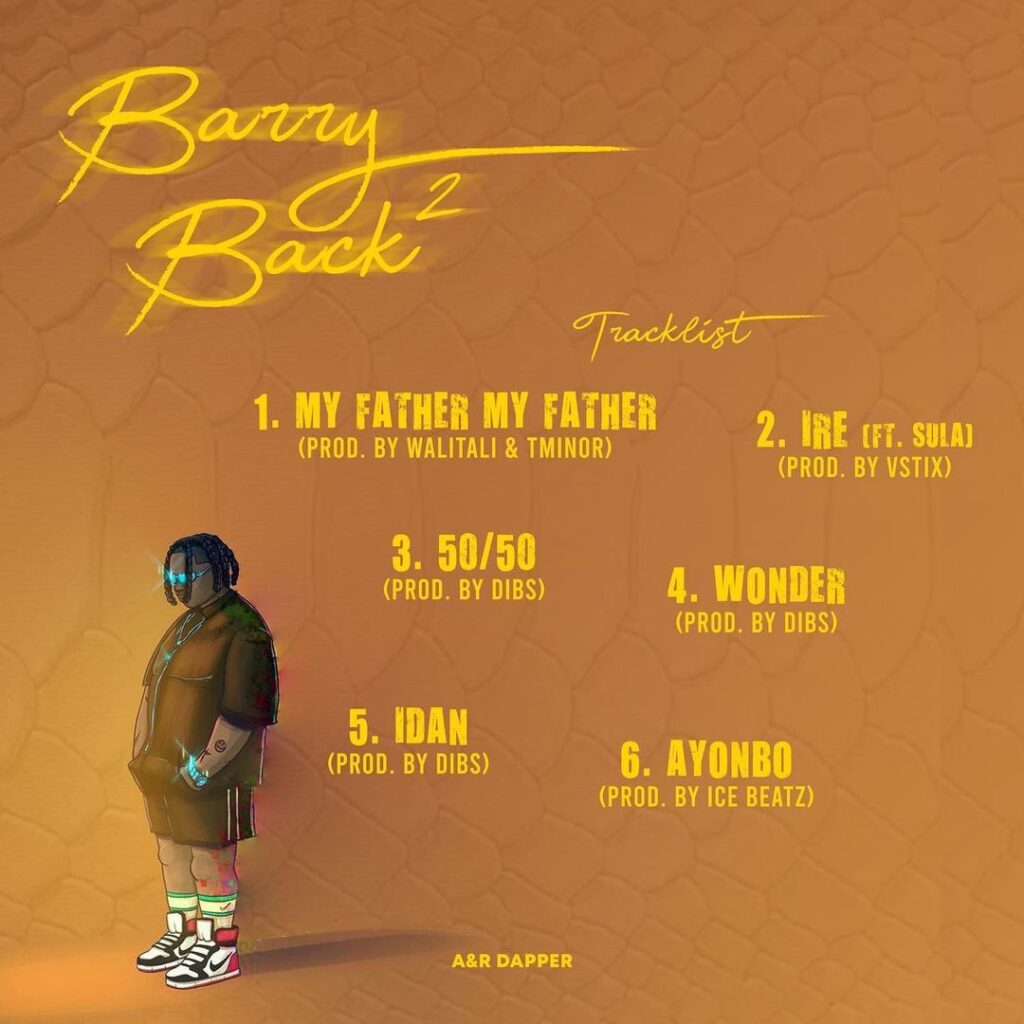 Tracklist for "Barry Back 2"