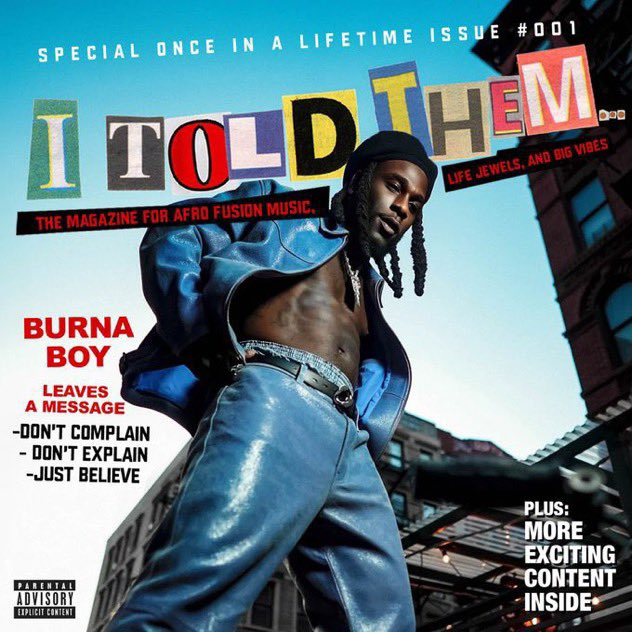 Burna Boy's "I Told Them" cover