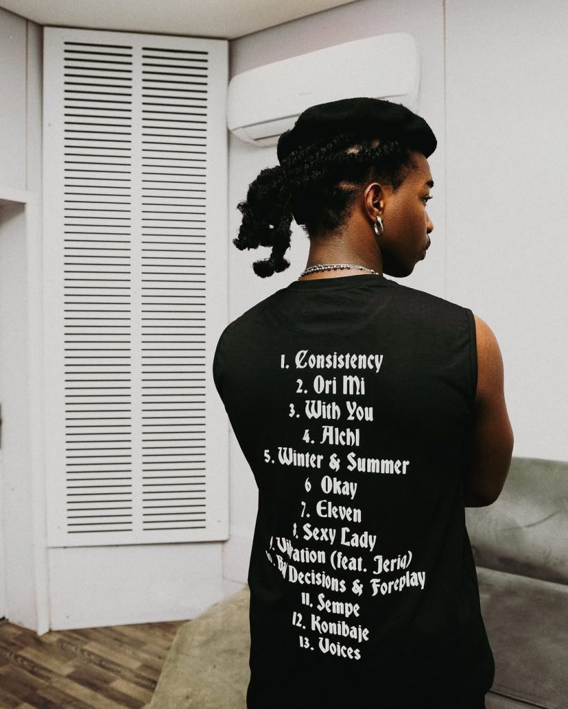 Magixx Displaying His Album Tracklist 