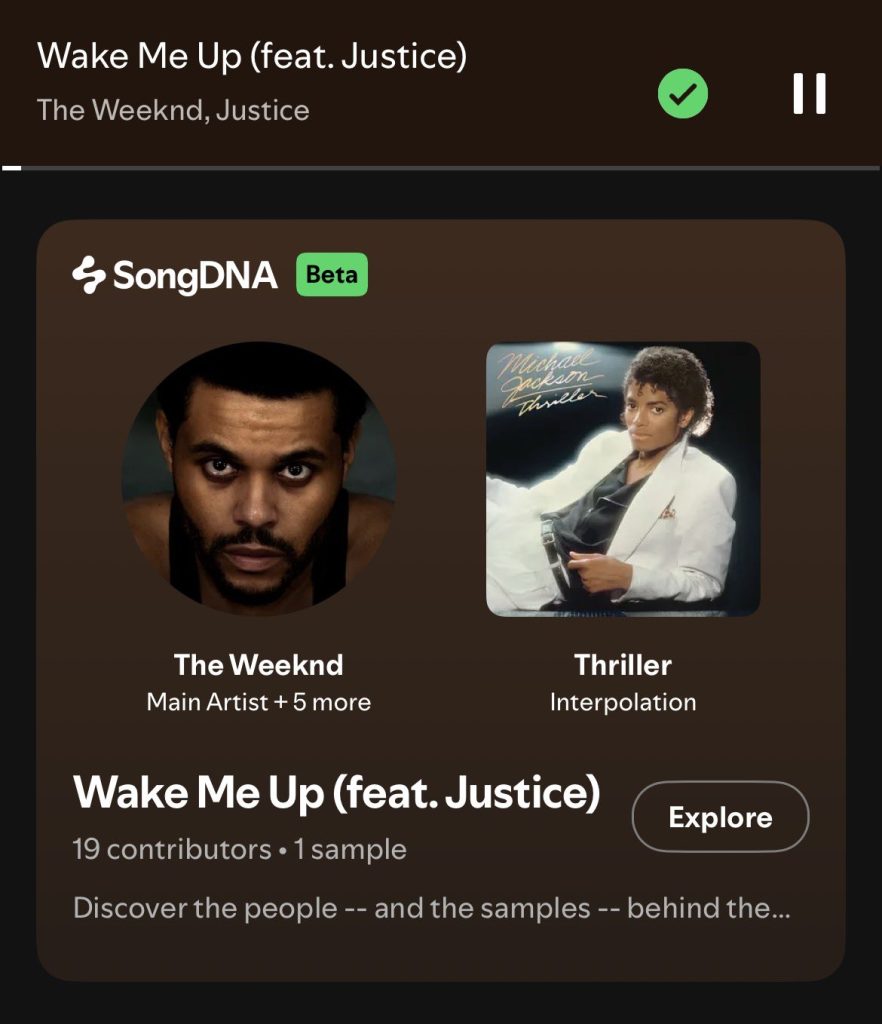 Screenshot of the Feature From Spotify