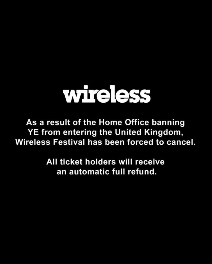 Statement Released By Wireless Festival 