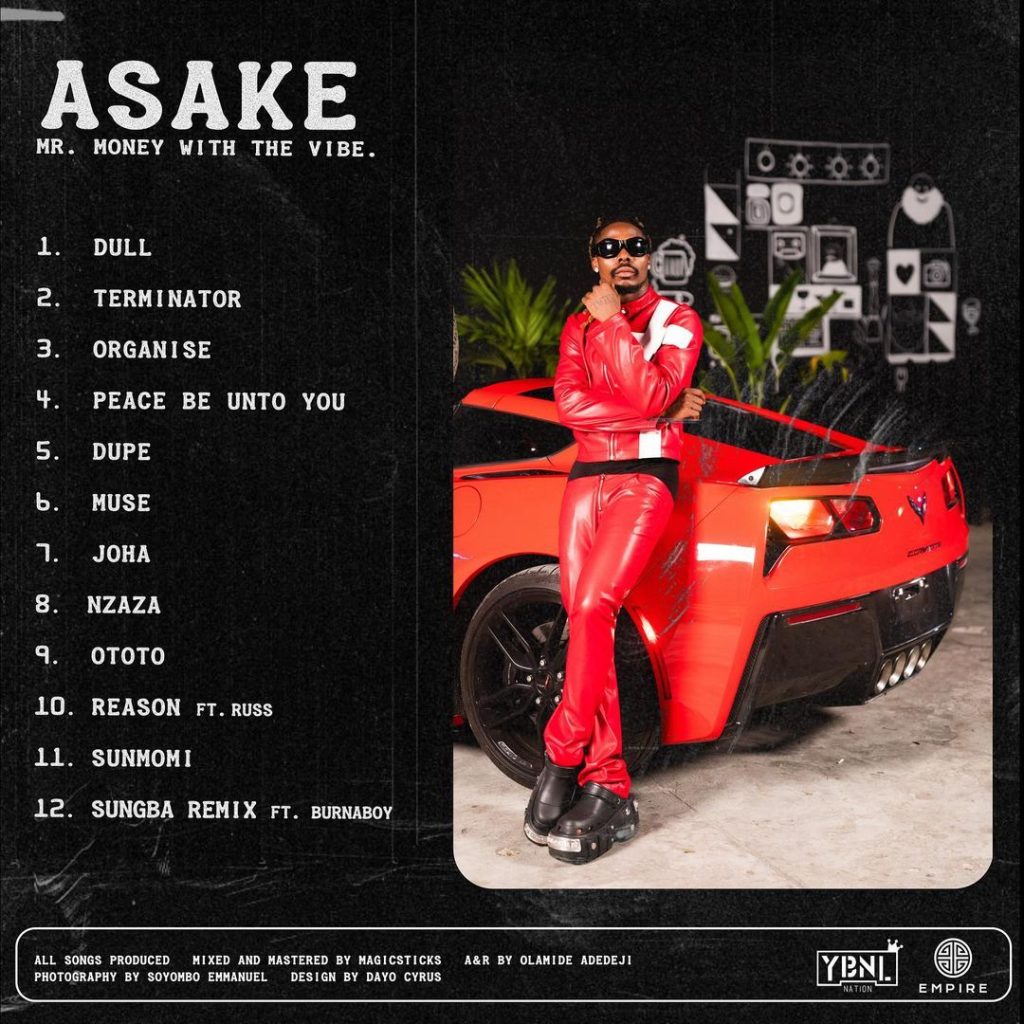 Asake’s "Mr. Money With The Vibe" Tracklist
